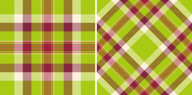 İki canlı tartan deseni, bir klasik köşegen. Yeşil, kestane rengi, krema cesur ve klas bir tarz yaratır. Tekstil, moda veya şenlikli tasarımlar için ideal.