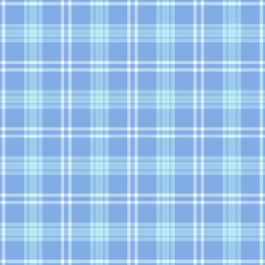 Kurdele tartan kumaş vektörü, kusursuz arka plan deseni. Sonbahar ekose tekstil dokusunu ışık ve cyan renk paletinde kontrol et.