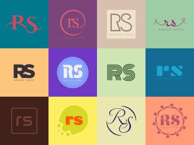 SC logo şirketi şablonu. R harfi ve logoti. Tasarım elemanları ile farklı klasik serif harfleri ve modern kalın metin ayarla. İlk yazı tipi tipografisi. Koleksiyon trend iş kimliği.