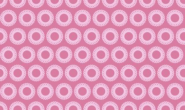 Zarif pembe ve beyaz tekrarlayan dairesel desen. Tekstil tasarımı, duvar kağıdı, web sitesi arka planı veya kadınsı markalaşma için mükemmel..