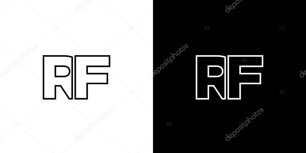 Trendy letter R and F, RF logo design template. Minimal monogram initial based logotype for company identity.