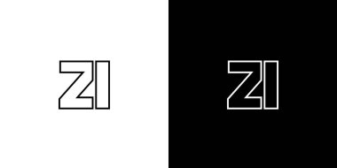 Z ve ben, ZI logo tasarım şablonu. Şirket kimliği için asgari monogram tabanlı logotype.
