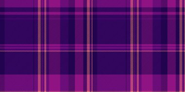 Canlı mor ekose desenli. Bu klasik tekstil tasarımını arka planlar, moda projeleri ya da yaratıcı görüntülerinize samimi bir doku eklemek için kullanın..