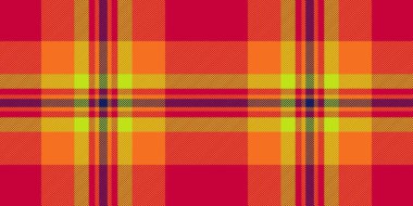 Mutfak kumaşı tartan vektörü, tekstil kusursuz desen. Renkli arka plan ekose desen kontrolü kırmızı ve turuncu renk paleti ile.