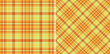 Kumaş arka plan vektörünün desenli ekoseli dokusu ve kusursuz bir tekstil tartanı. Kaliteli ürünler için altın renginde ayarlandı.