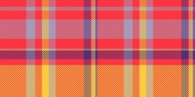 Çin 'in yeni yılı tartsız tekstil kumaşı, büyük kumaş vektör dokusu. Ticari model arkaplan kontrolü ekoseli kırmızı ve kehribar renk paleti.