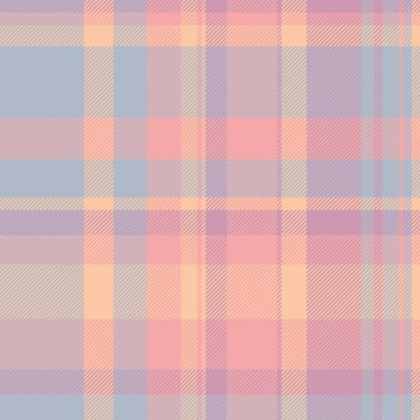 Bebek tartan kumaş dokusu, dikişsiz geçmiş kontrolü. Pastel ve kırmızı renk paletinde modaya uygun tekstil vektör paleti.