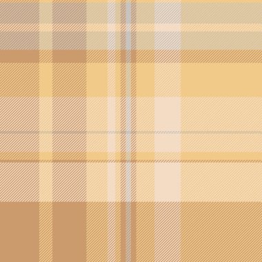 Meksika tekstil kumaş arka planı, desenli ekose vektör dokusu. Kehribar ve turuncu renk paletinde biçimsiz tartan desen kontrolü.