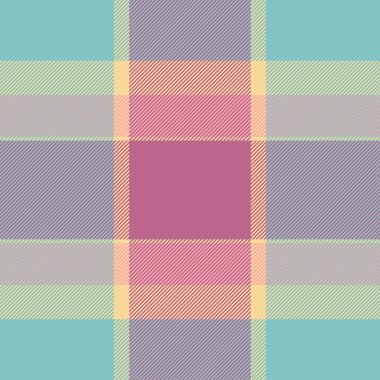 Eğilim vektörsüz doku, oldukça tekstil desenli ekose. Sevgililer Günü kumaş arka plan tartan denetimi mavi ve pembe renk paleti.