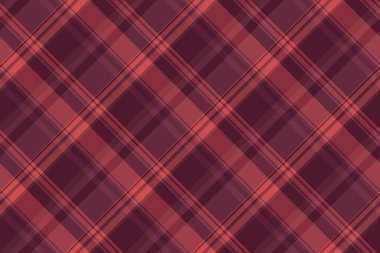 Pencere dokusunu incele, dikişsiz tartan yap. Doğulu kumaş ekose vektör arkaplanı kırmızı ve pembe renk paleti.
