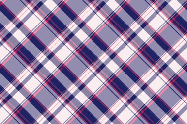 Çizgisiz doku kontrolü, kartpostal desenli ekose kumaş. Festival arkaplan vektör tartan kumaşı pastel ve mavi renk paletinde.