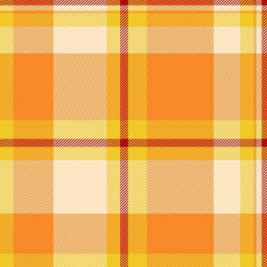 Boyut vektör kumaş kontrolü, İngiltere tekstil tartan deseni. Nostalji ekose desenli arka plan turuncu ve bisque renk paletinde pürüzsüz.