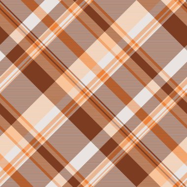 Güzel model geçmiş kontrolü, perakende vektör tekstil dokusu. Tişört, turuncu ve beyaz renk paleti içinde dikdörtgen kumaştan ekose kumaş..