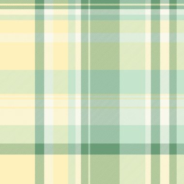 Sonbahar tekstil dokusu arka planı, dikişsiz kumaş tartanı. Açık ve yeşil renk paletinde vektör ekose desen kontrolü.