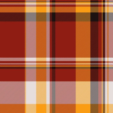 Dikişsiz kontrol dokusu, yaratıcılık modeli tekstil. Kırmızı ve beyaz renk paleti ile gurur tartan arkaplan kumaşı.