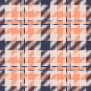 Geçmişi pürüzsüz, bant desenli tartan ekoseli. Işık ve turuncu renk paletinde kumaş vektörünü kontrol et.