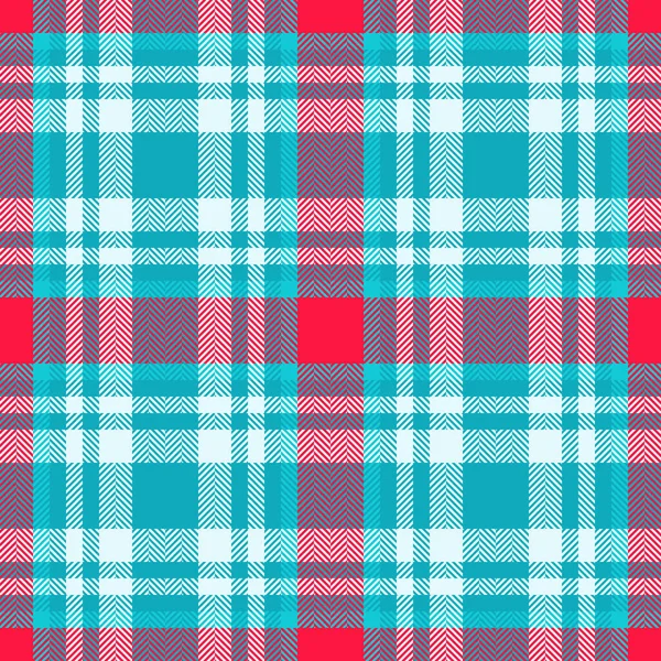 Parlak, koyu ekose desenli kırmızı, su ve açık mavi. Eski modayı çağrıştıran canlı bir tekstil tasarımı, arka plan veya kumaş modelleri için mükemmel..
