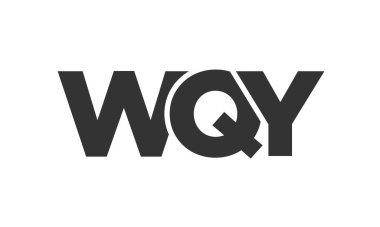 WQY logo tasarım şablonu güçlü ve modern kalın metin ile. Basit ve minimal tipografi içeren ilk tabanlı vektör logosu. Modayı takip eden şirket kimliği markalar için ideal..