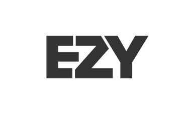 EZY logo tasarım şablonu güçlü ve modern kalın metinlerle. Basit ve minimal tipografi içeren ilk tabanlı vektör logosu. Modayı takip eden şirket kimliği markalar için ideal..