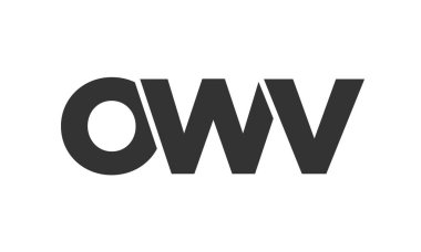 OWV logo tasarım şablonu güçlü ve modern kalın metinlerle. Basit ve minimal tipografi içeren ilk tabanlı vektör logosu. Modayı takip eden şirket kimliği markalar için ideal..