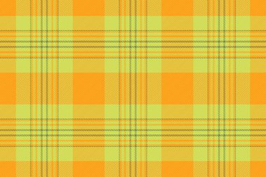 Eşsiz kumaş tartan, tüvit desenli vektör arka planı. Diwali dokusu kireç ve kehribar rengi palette ekoseli kumaş kontrolü.