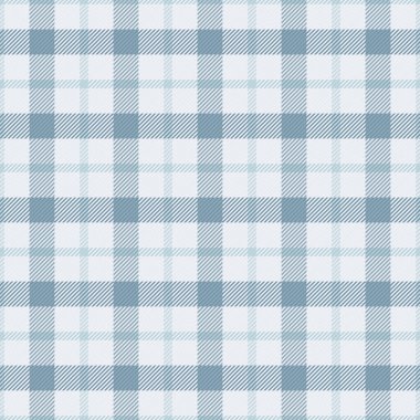 Yetenekli vektör şablonu kusursuz, platform tartan kumaş. Beyaz ve cyan renk paletinde desen ekoseli tarama arkaplanı.