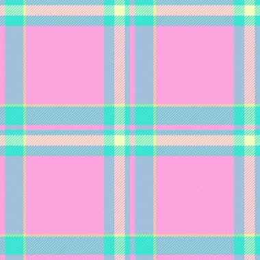 Kostüm özgeçmiş kontrolü, kültürel model tekstil tartan. Türk ekosesiz kumaş vektörü pembe ve mavimsi renk paleti.