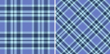 İki mavi ekose desen, biri dik, diğeri köşegen. Kusursuz, tekstil hazır. Geleneği, tasarımı ve rahat kumaşları temsil eder. Özgeçmiş, moda ve el sanatları için çok yönlü.