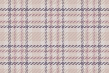 Tekstil bantsız arka plan, ekoseli kumaş deseni. Pastel ve açık renk paletinde ağ tartan kumaş vektörü kontrolü.