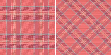 Klasik ekose desen seti. Mercan, erik ve mavi renklerde iki kusursuz kontrol. Tekstil tasarımları, arka planlar, moda ya da iç mekanlar için harika. Çok yönlü ve şık..