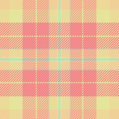 Podyum desenli, dikdörtgen kumaş desenli ekose kumaş. Kehribar ve kırmızı renk paletinde şirin bir arka plan tartan vektörü.