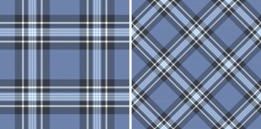 Yumuşak maviler ve nötr renklerde klasik ekose desenler. Moda, ev dekorasyonu ya da grafik tasarım projeleri için çok yönlü. Modern bir hissi olan zamansız tekstil..