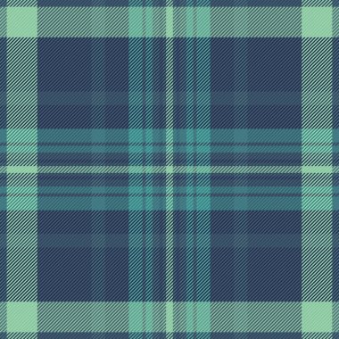Classic tartan plaid pattern in serene blues and greens. Textile design for fashion, interiors, or graphic arts. Represents tradition, heritage, and cozy comfort.