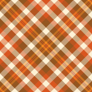 Path pattern textile seamless, retail tartan texture check. Conceptual plaid background vector fabric in orange and blanched almond colors palette.