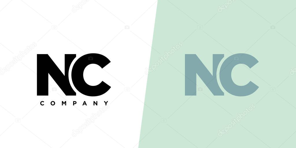 Trendy letter N and C, NC logo design template. Minimal monogram initial based logotype for company identity.