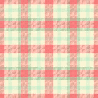 Customized vector tartan plaid, flannel check background seamless. Beautiful fabric textile pattern texture in light and red colors palette.