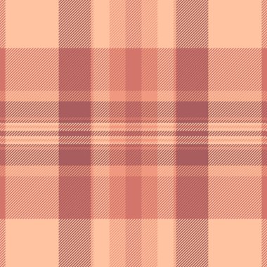 Premium pattern fabric seamless, bold plaid texture check. Subtle textile vector background tartan in red and orange colors palette.