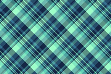 Linen plaid background texture, sheet pattern seamless tartan. Mat check vector textile fabric in teal and cyan colors palette.