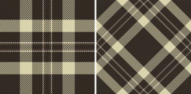 Vector check pattern of tartan plaid textile with a fabric texture seamless background. Set in night colours for stylish gingham patterns for clothing.