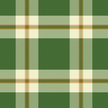 Skill fabric plaid vector, surface background texture seamless. Xmas pattern textile tartan check in green and light colors palette.