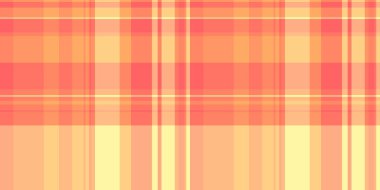 Us texture fabric vector, coat tartan background textile. Female check seamless pattern plaid in red and orange colors palette.