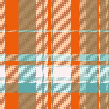 Traditional plaid background texture, border fabric pattern tartan. Windowpane textile check seamless vector in bright and teal colors palette.
