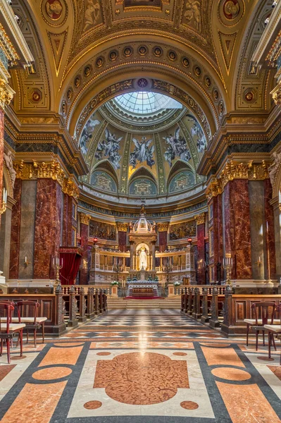 Budapest Hongrie Févr 2020 Luxary Sanctuary Nave Hall Stephen Basilica — Photo