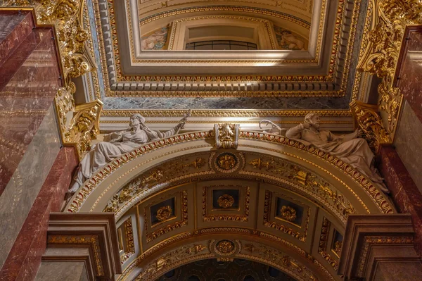 Budapest Hungary Feb 2020 Luxary Golded Ornamentation Column Stephens Basilica — 스톡 사진