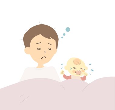 Ağlayan bebekle ağlayan bir bebek