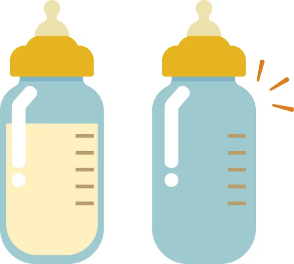 Basit bebek şişelerinin iki çizimi — Stok Vektör