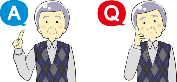 Abbildung von q & a Ikone und Person — Stockvektor