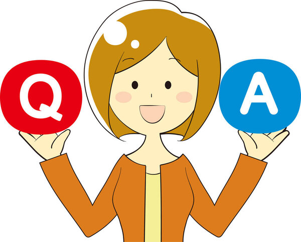 Illustration of Q & A icon and person
