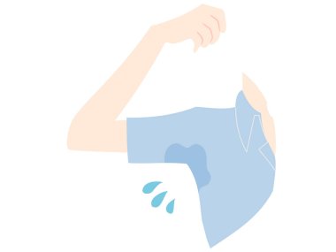 Illustration of armpit sweat problem clipart