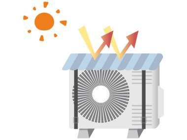 Doğrudan güneş ışığını önlemek için açık hava ünitesi örtüsü çizimi